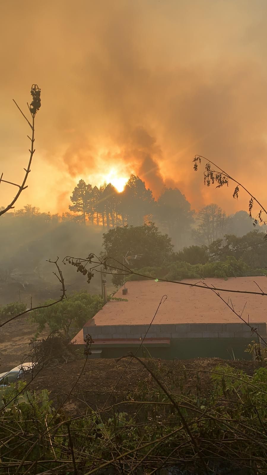 El fuego ha obligado a desalojar viviendas. JUAN ANTONIO PÉREZ