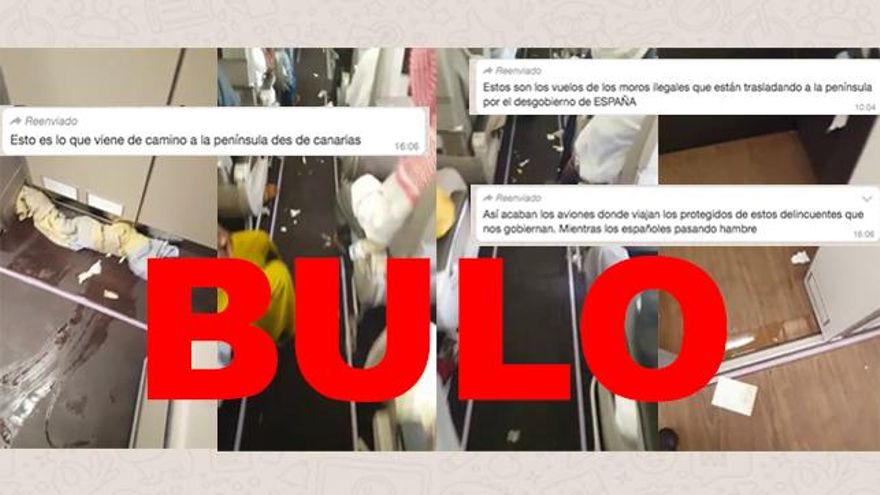 No, este vídeo de un avión sucio no es de un vuelo de inmigrantes llegados a Canarias