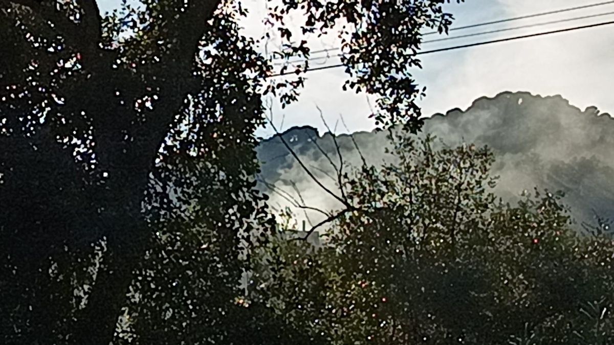 Columna de humo provocada por el incendio.