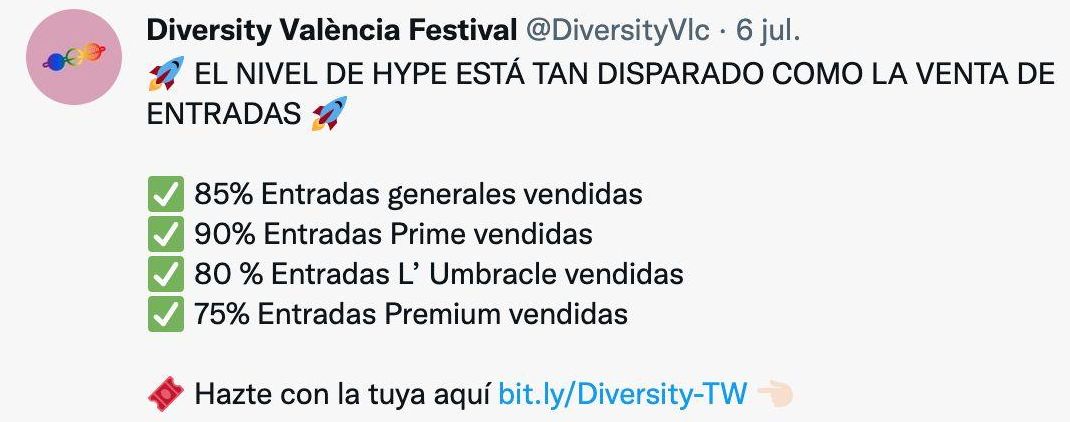 Captura del Twitter del festival