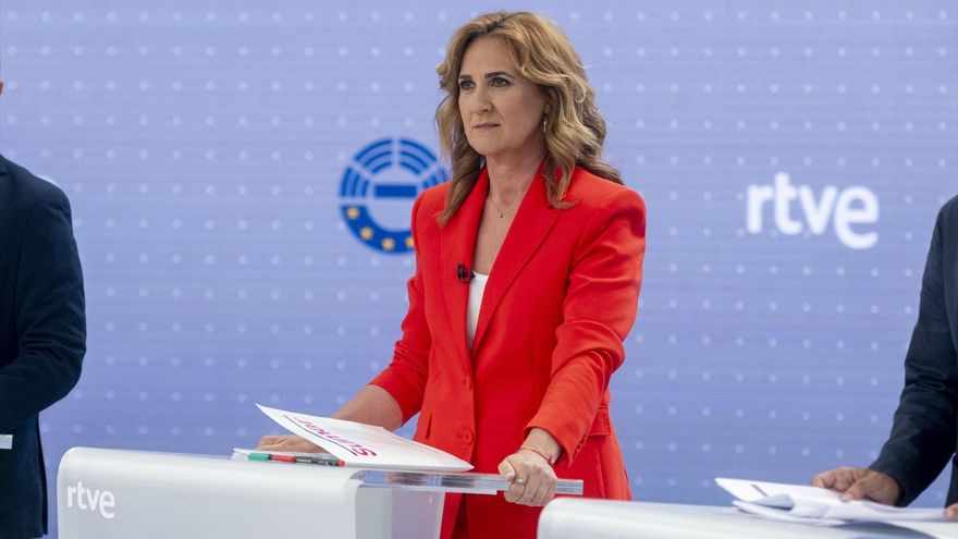 La cabeza de lista de Sumar en las elecciones europeas, Estrella Galán, en el debate