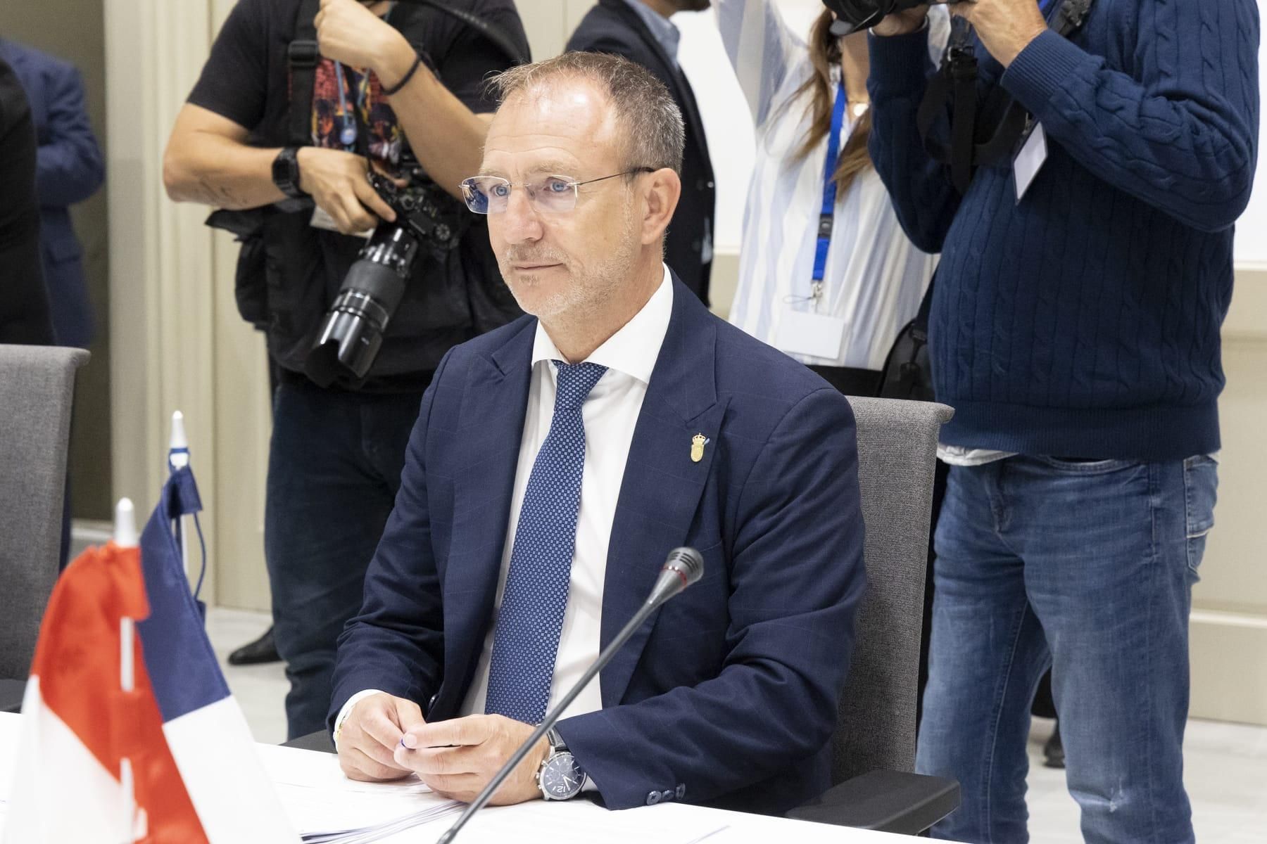 Sergio Rodríguez durante la Conferencia de Presidentes.