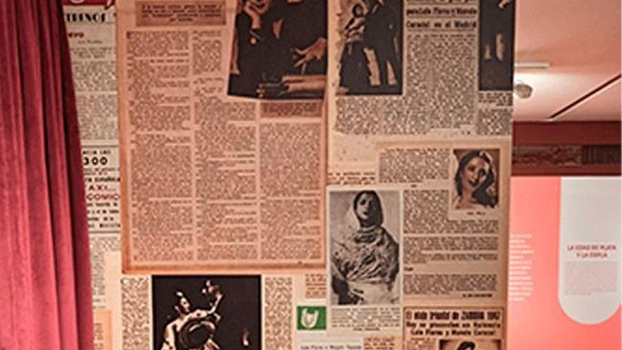 Montaje de la exposición Si me queréis, ¡venirse! Lola Flores en la Biblioteca Nacional de España