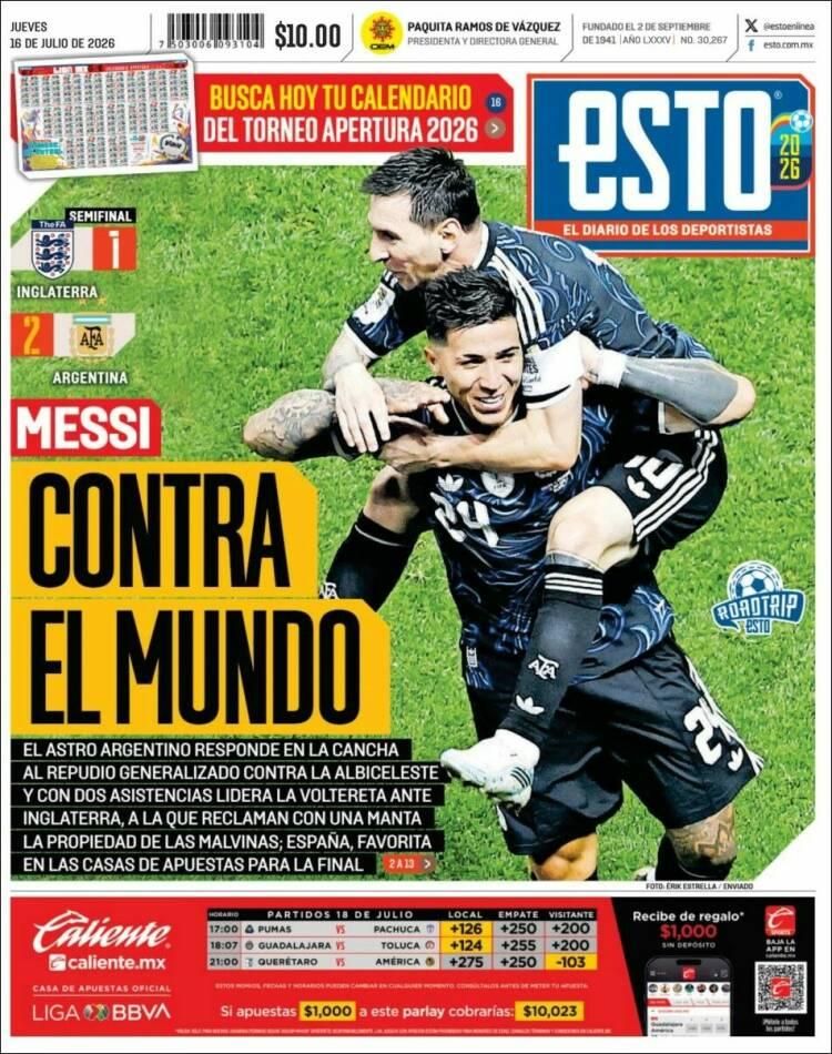 Hermosa mañana, ¿verdad? La Selección Argentina lo hizo otra vez: las tapas de los diarios se rinden ante la Scaloneta finalista