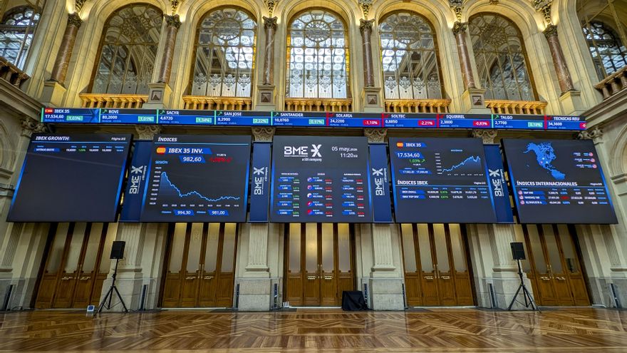 Imagen de este martes de la Bolsa de Madrid.EFE/ Vega Alonso