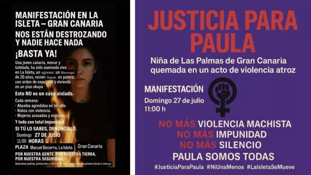 Carteles para la misma convocatoria que han enviado los promotores de la manifestación ultra del domingo en La Isleta.