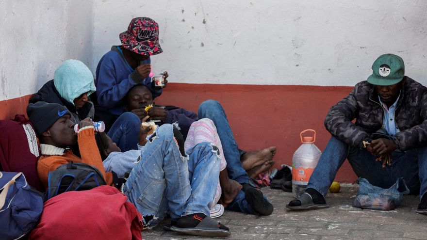 Una familia haitiana migrante en México
