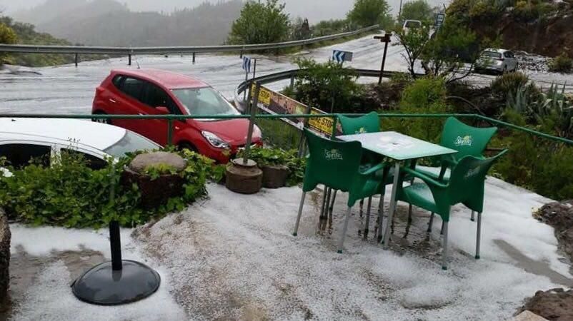 Granizo en Ayacata, Gran Canaria.