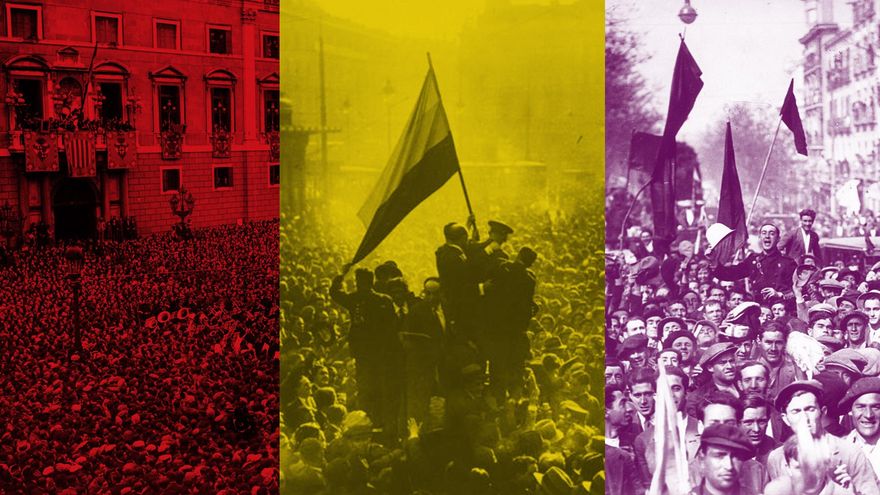 Celebraciones en España por la proclamacion de la Segunda Republica en abril de 1931