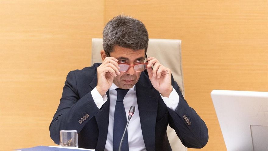 El presidente de la Generalitat valenciana en funciones, Carlos Mazón, comparece ante la comisión de la dana, en el Congreso de los Diputados