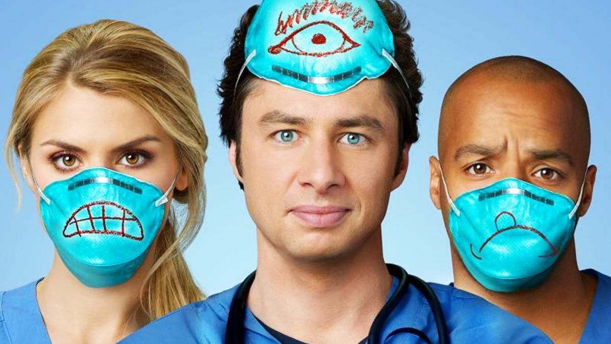 Los protagonistas de 'Scrubs', en un cartel de la serie original