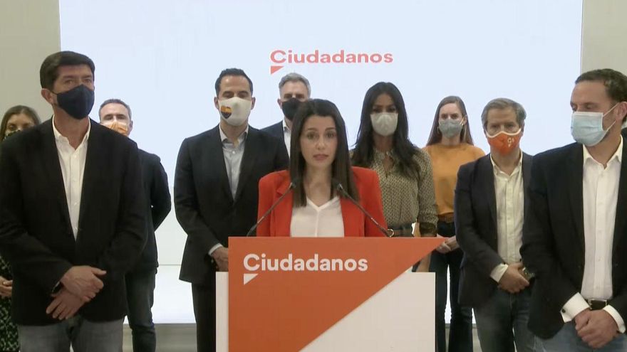 Inés Arrimadas durante una declaración a medios tras la reunión de la Ejecutiva de Cs.
