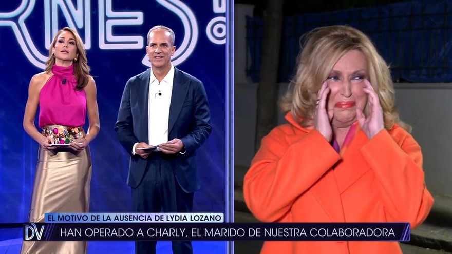 Lydia Lozano rompió a llorar en 'De Viernes' al explicar su ausencia en plató por la salud de su marido: "Ha sido duro"