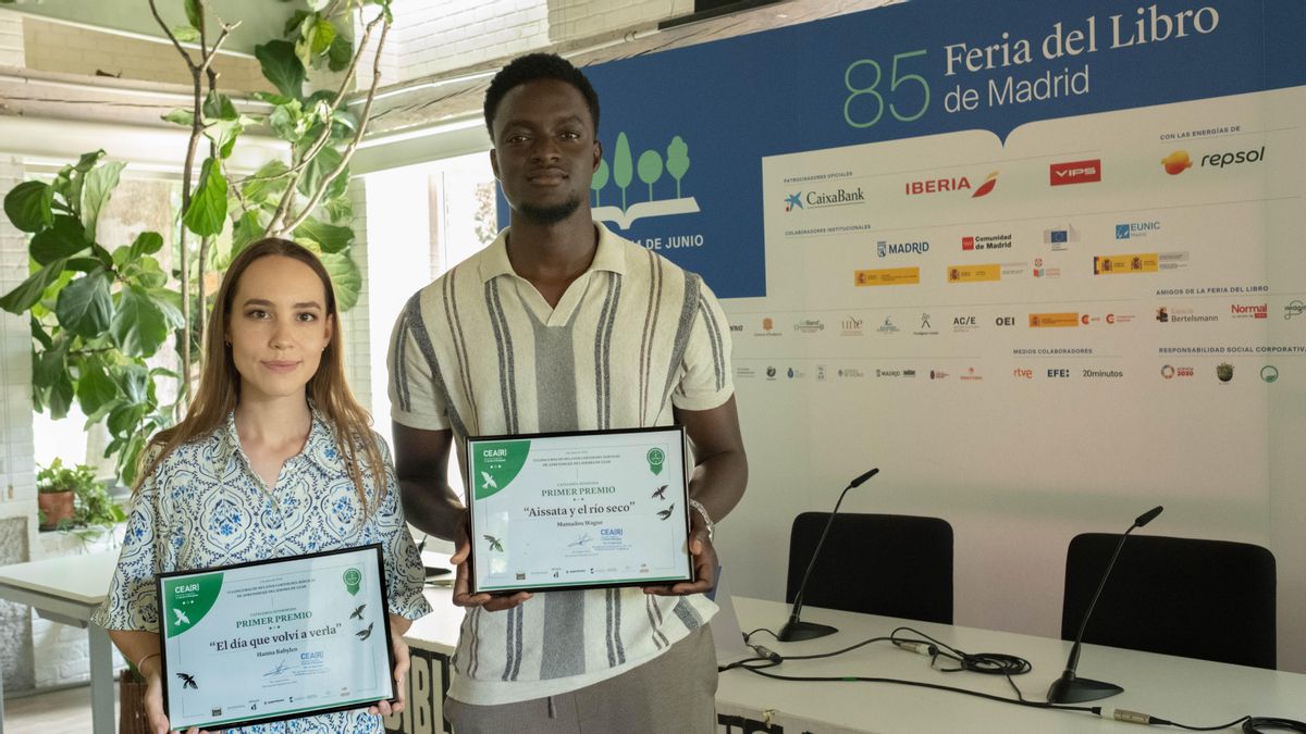 Hanna Babylko y Mamadou Wague, en la Feria del Libro de Madrid