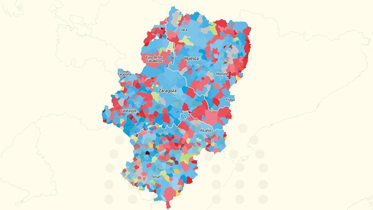 Los resultados de las elecciones en Aragón 2026, municipio a municipio