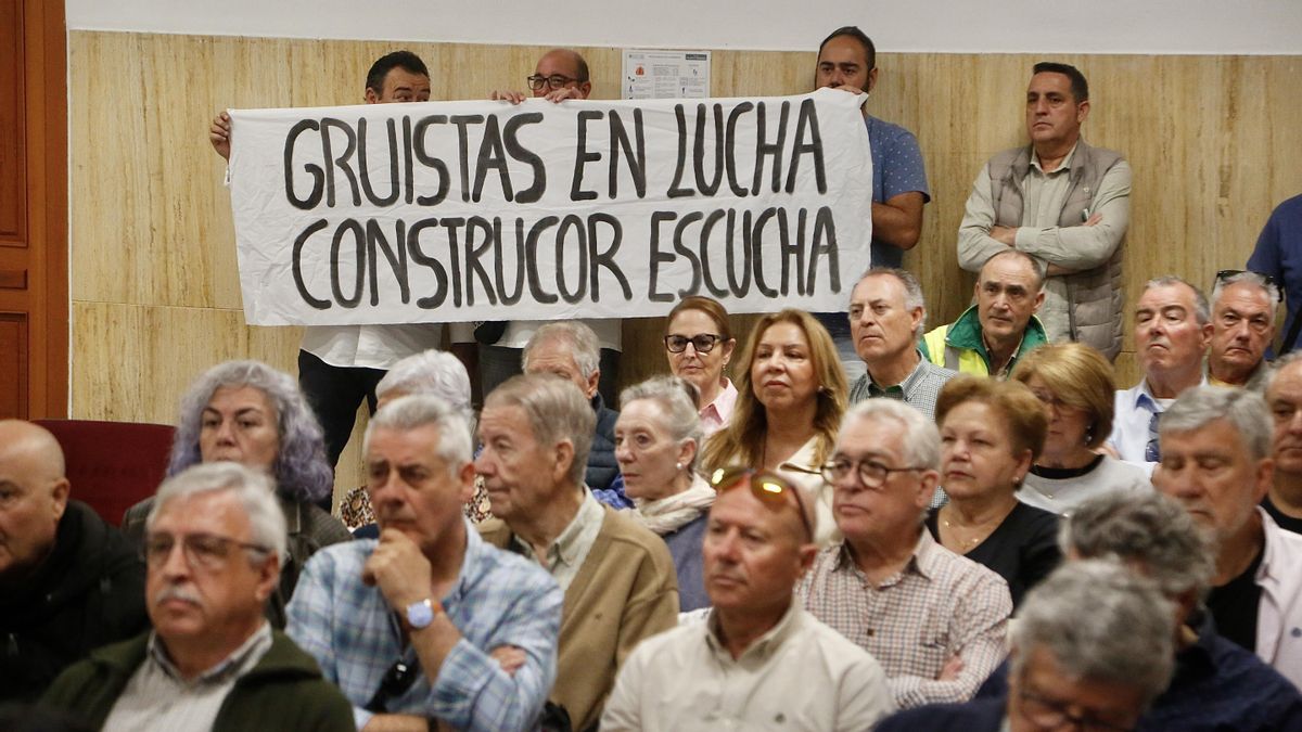 Gruistas en el Salón de Plenos en el Ayuntamiento de Córdoba.