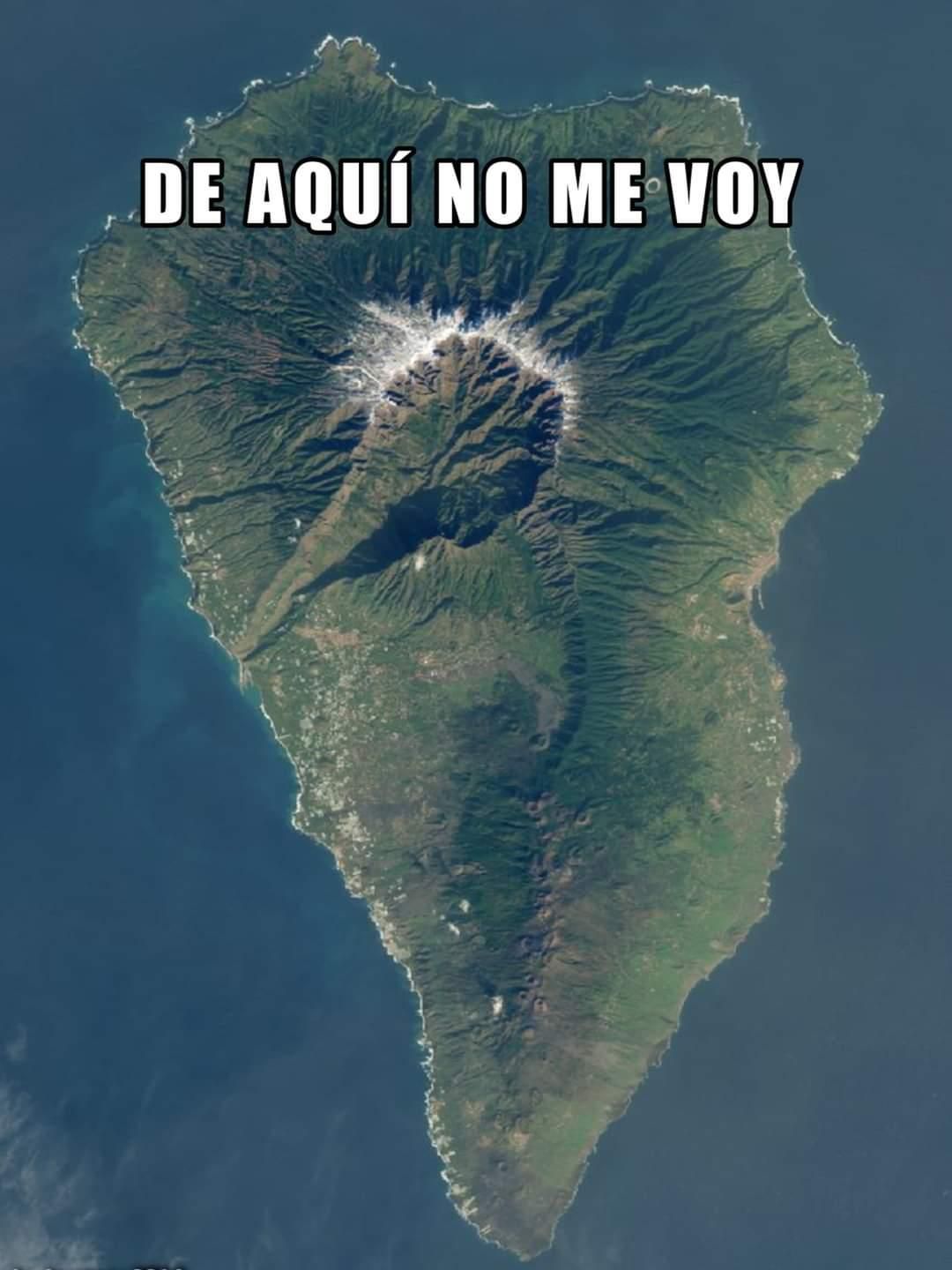 Carte de La Palma con el lema 'De aquí no me voy'. Autor: RAÚL AGUIAR