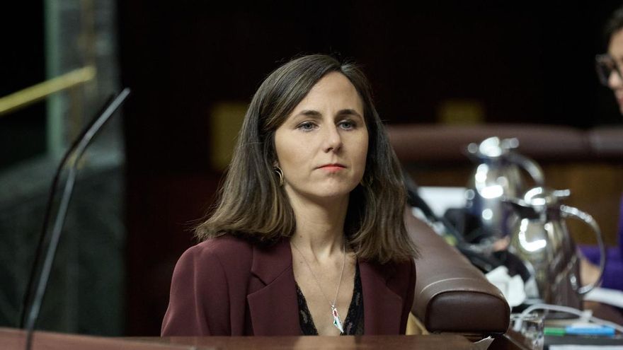 La secretaria general de Podemos Ione Belarra durante una sesión de control al Gobierno.