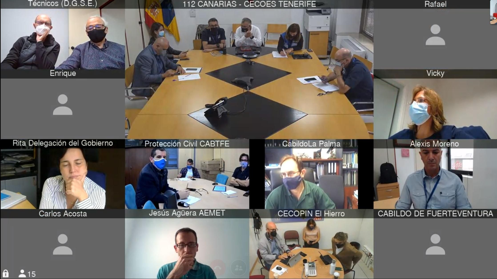 Reunión por videoconferencia de seguimiento de la tormenta tropical Theta.