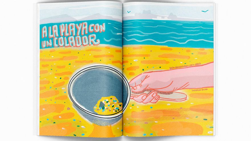 A la playa con un colador