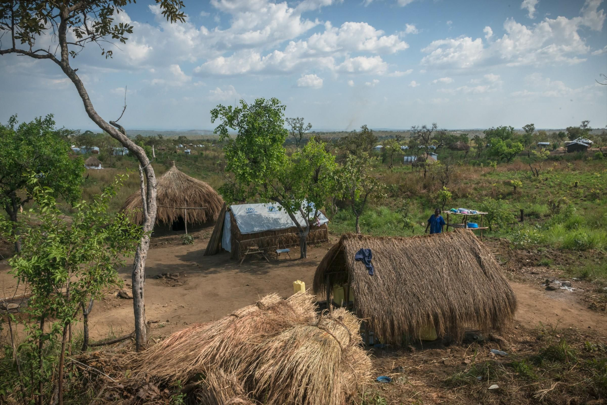 Gran parte de los recién llegados son acogidos en el complejo Bidibidi, que tiene aproximadamente 32 kilómetros de longitud y 20 de anchura. La llegada de refugiados a causa de la inseguridad generalizada alrededor de la ciudad sursudanesa de Yei no ha cesado en los últimos meses. Fotografía: Yann Libessart/MSF