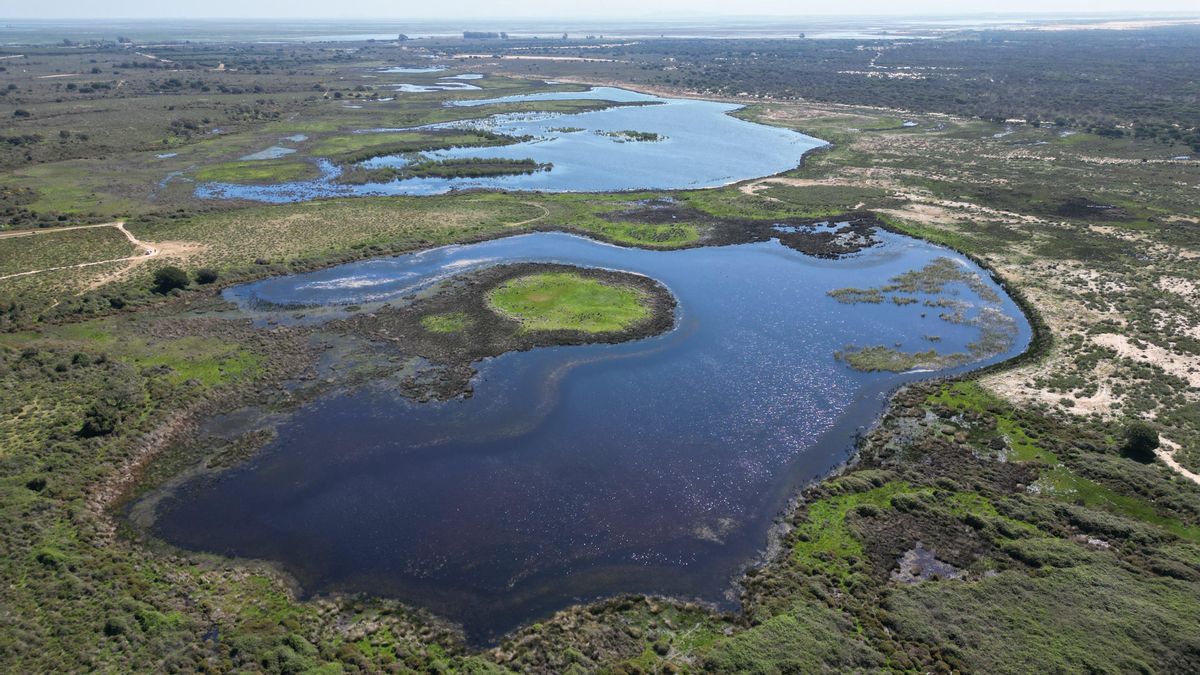 Laguna Dulce y Santa Olalla al fondo el pasado 7 de abril.
